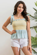 CONTRAST STITCH TOP: MINT