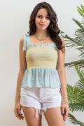 CONTRAST STITCH TOP: MINT