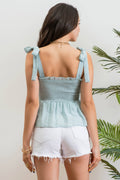 CONTRAST STITCH TOP: MINT