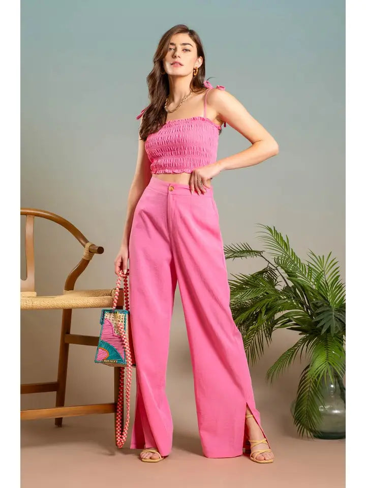 Pink High Waisted Trousers